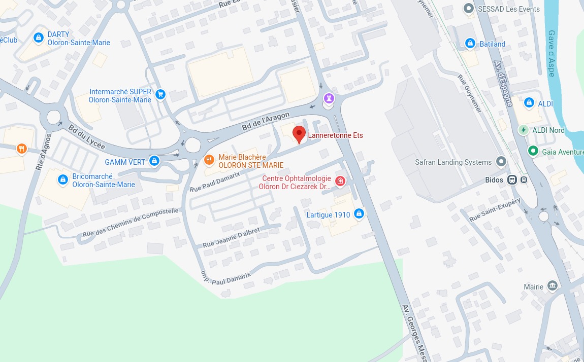 Localisation du magasin Lanneretonne à Oloron Sainte-Marie
