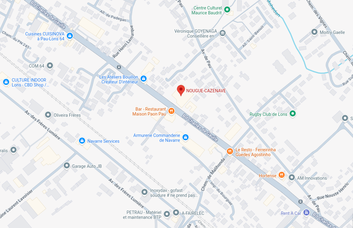 Localisation du magasin Nougue-Cazenave à Lons